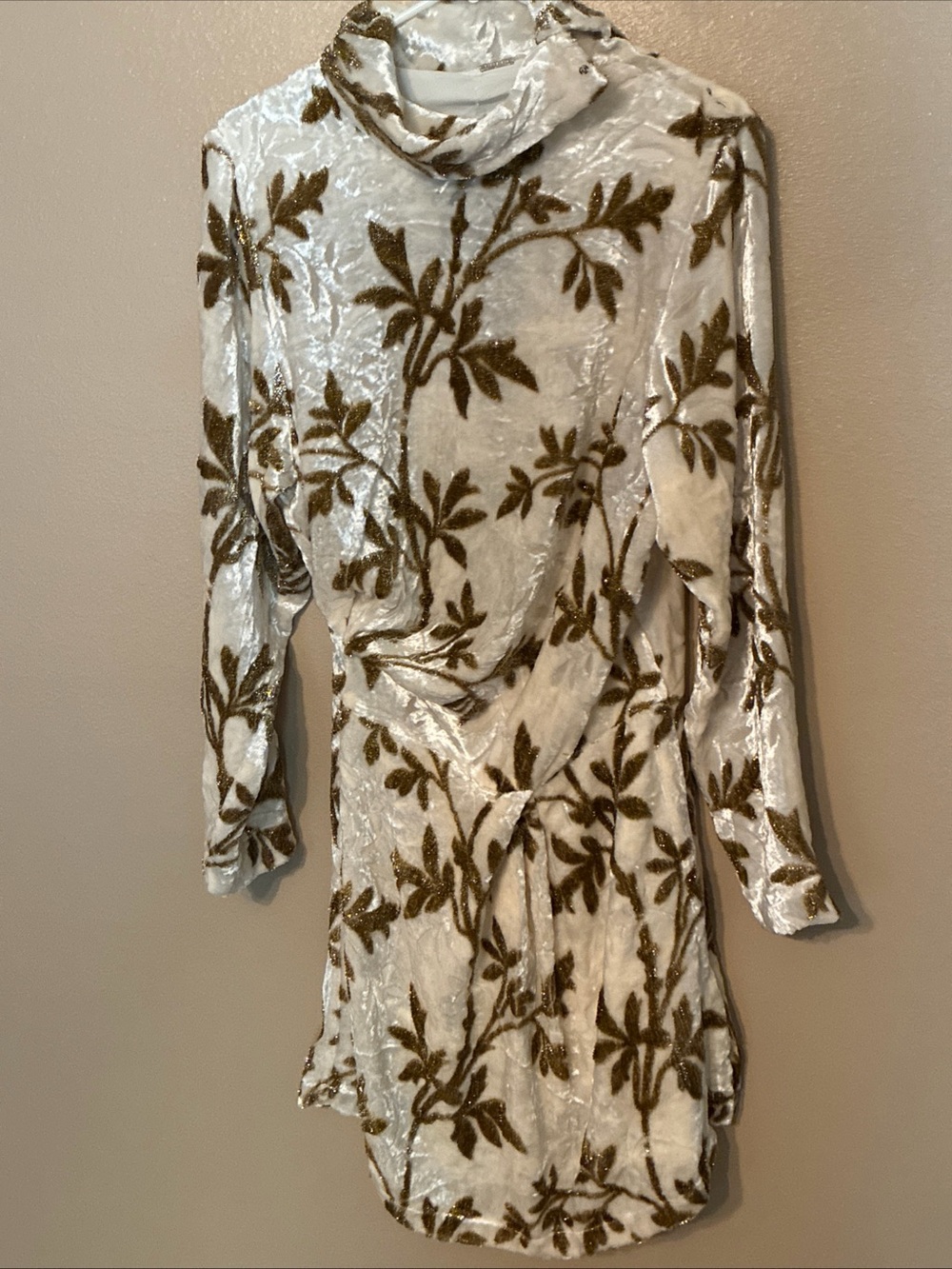 NWT Dodo Bar Or Anita Velvet Ivory And Gold Dress Size 44 US 8